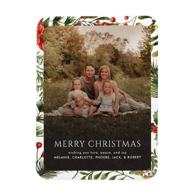 Íman Natal 1 Foto de Berries Botânicas Aquarelas (Vertical)