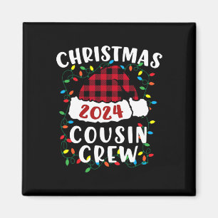 Íman Natal 2024 Cousin Crew Xmas Lights Santa Hat P