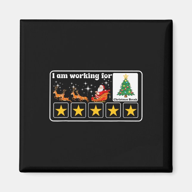 Íman Natal 5 Estrelas Árvore de Natal Eu estou trabalha (Frente)
