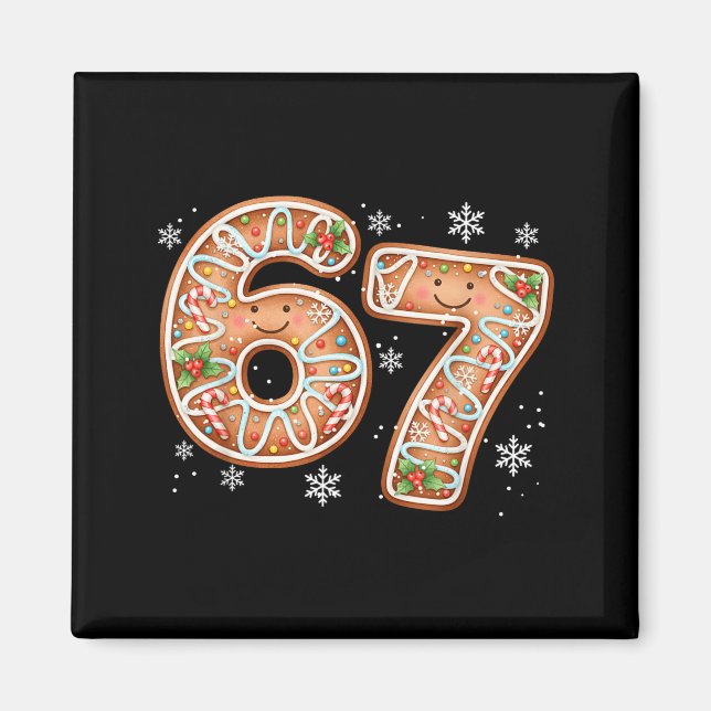 Íman Natal 6 7 Seis Sete Divertido 67 Meme Biscoito de  (Frente)