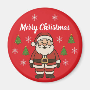 Íman Natal Alegre Desenho Papai Noel Diversão Vermelho