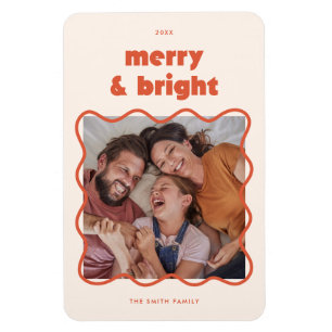 Íman Natal Alegre e Brilhante Quadro Ondulado