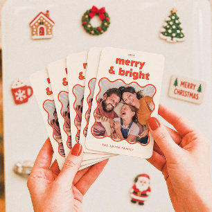 Íman Natal Alegre e Brilhante Quadro Ondulado