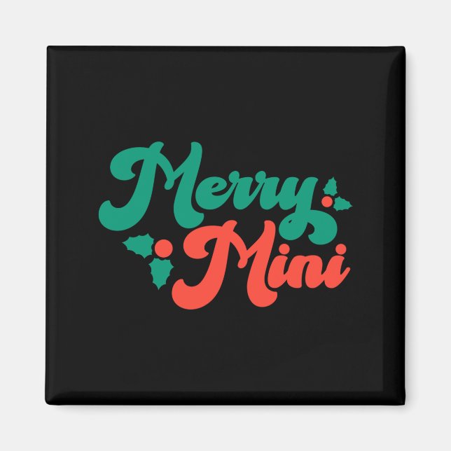 Íman Natal Alegre Mini Cute Moderno Script Tygraphy B (Frente)