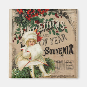 Íman Natal Ano Novo Poster de Souvenir Ephemera