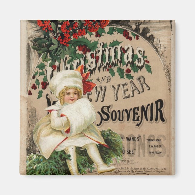 Íman Natal Ano Novo Poster de Souvenir Ephemera (Frente)