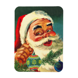 Íman Natal Antigo, Alegre Papai Noel Retro dos Anos 50