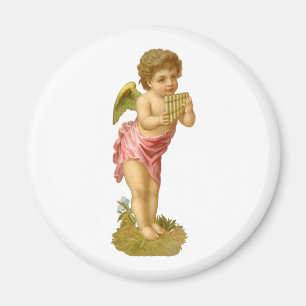 Íman Natal Antigo, Anjo Músico com Flauta de Pã