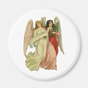 Íman Natal Antigo, Anjo Vitoriano Antigo Recortado