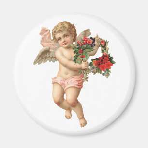 Íman Natal Antigo, Anjo Vitoriano com Grinalda Floral