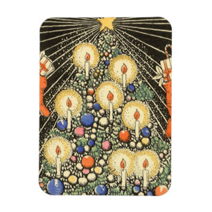 Íman Natal Antigo, Árvore com Velas e uma Estrela
