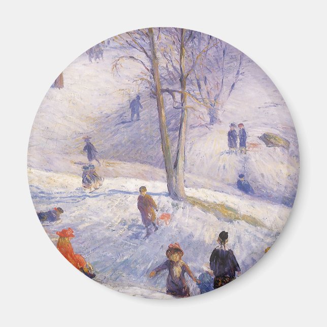 Íman Natal Antigo, Esquiando, Glackens Central Park (Frente)