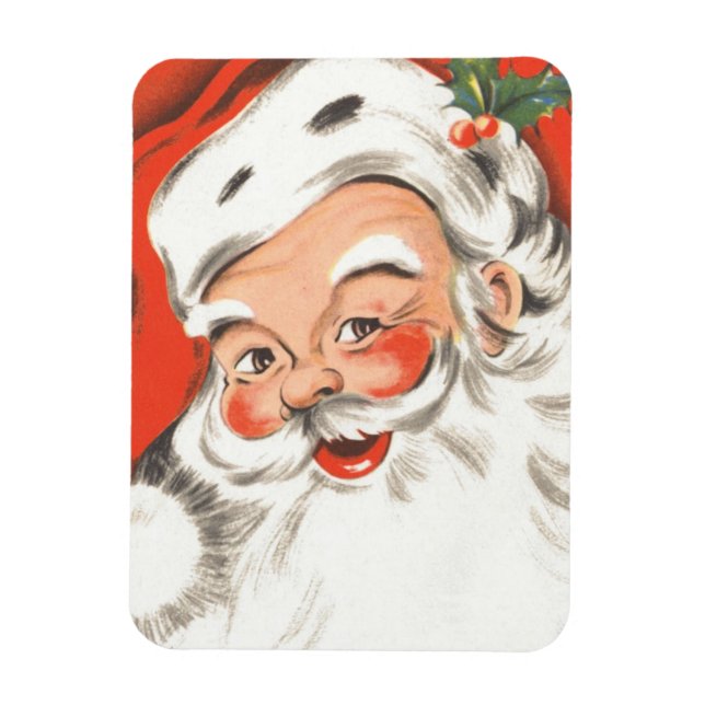 Íman Natal Antigo, Papai Noel Alegre com Sorriso (Vertical)