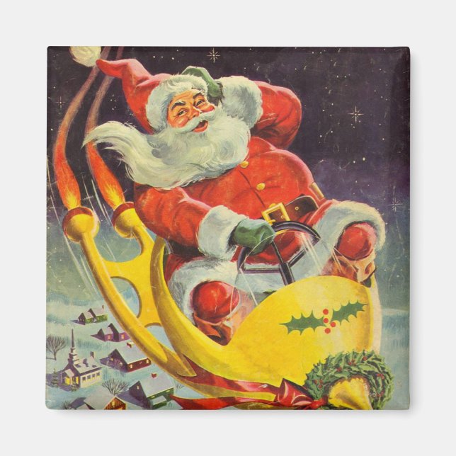 Íman Natal Antigo, Papai Noel em uma Espaçonave (Frente)
