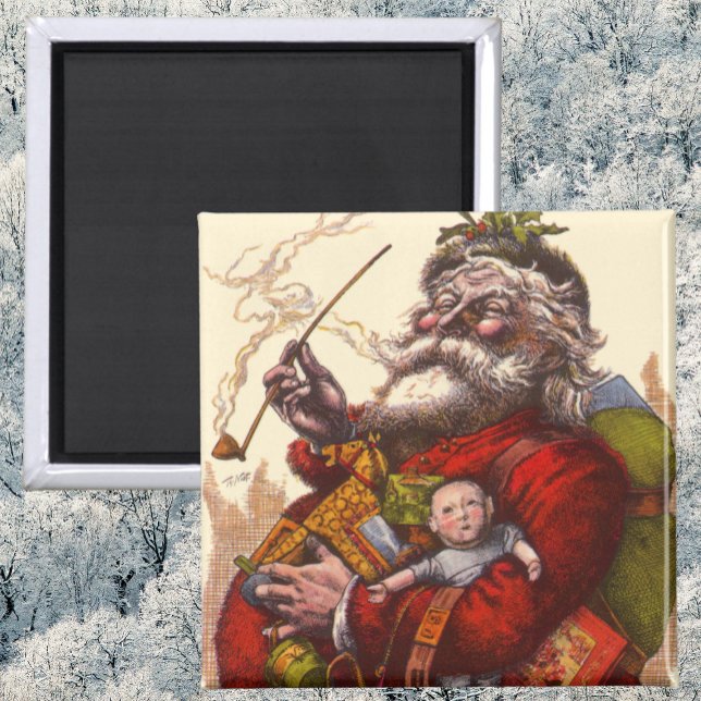 Íman Natal Antigo, Papai Noel Vitoriano Com Brinquedos (Criador carregado)