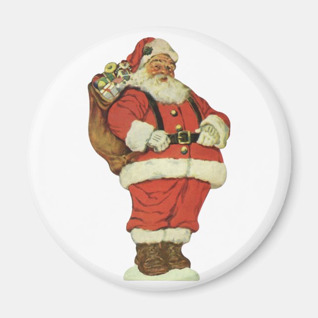Íman Natal Antigo, Papai Noel Vitoriano com Brinquedos (Frente)