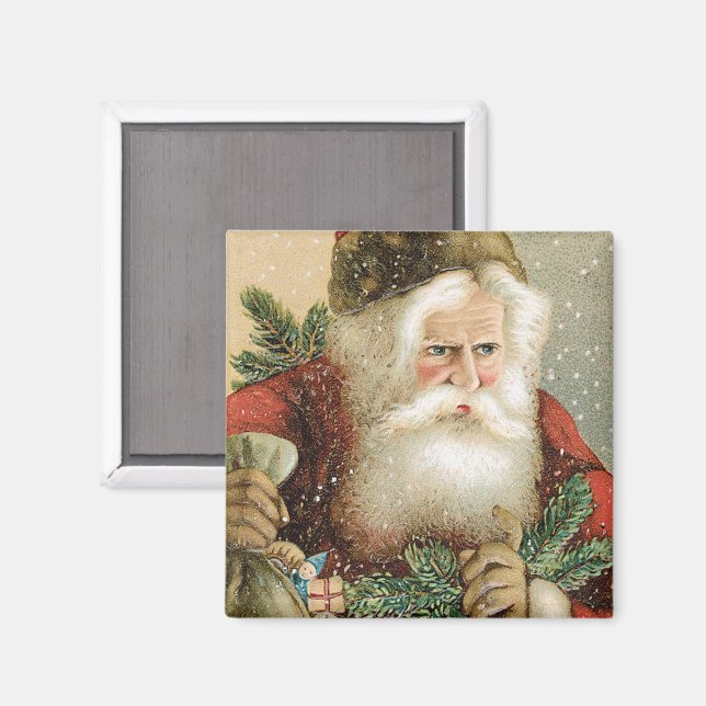 Íman Natal Antigo, Papai Noel Vitoriano com Pinheiro (Front/Back)