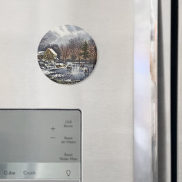 Íman Natal Antigo, Patinadores no Lago no Início do Inv