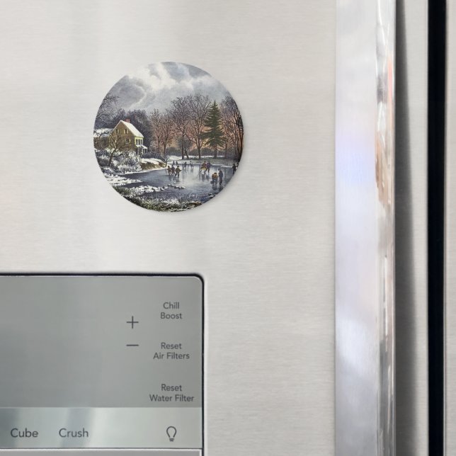 Íman Natal Antigo, Patinadores no Lago no Início do Inv (In Situ (Fridge))