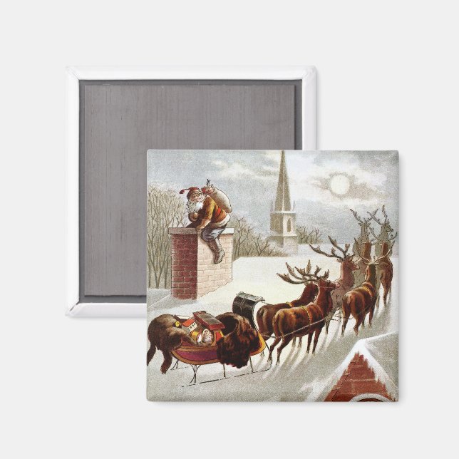 Íman Natal Antigo, São Nicolau no Telhado (Front/Back)