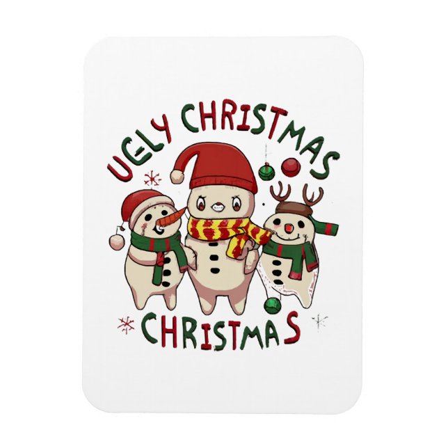 Íman Natal branco ;NATAL FEIO (Vertical)