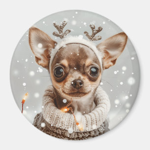 Íman Natal Chihuahua Reindeer Dog