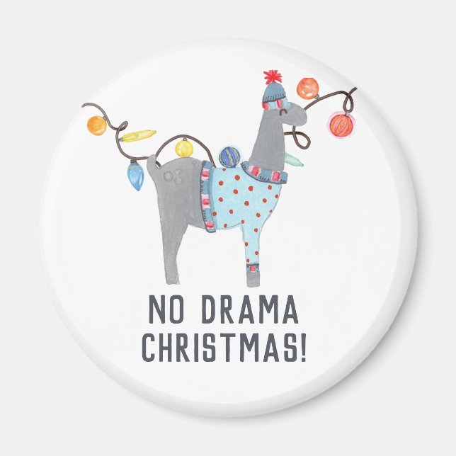 Íman Natal com tema de lhama (Frente)