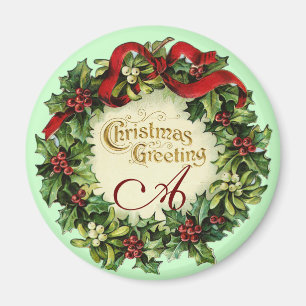 ÍMAN NATAL CRUZADO COM MISTETOS E HOLLY BERRIES