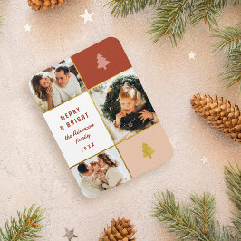 Íman Natal da Colagem de Fotos Moderna e Dourada 3