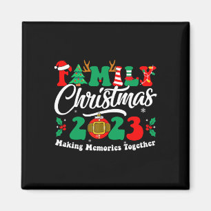 Íman Natal da Família 2023 Sant Xmas Divertido no Quadr
