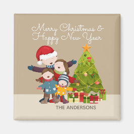 Íman Natal da família de Felizes personalizadas | Magne