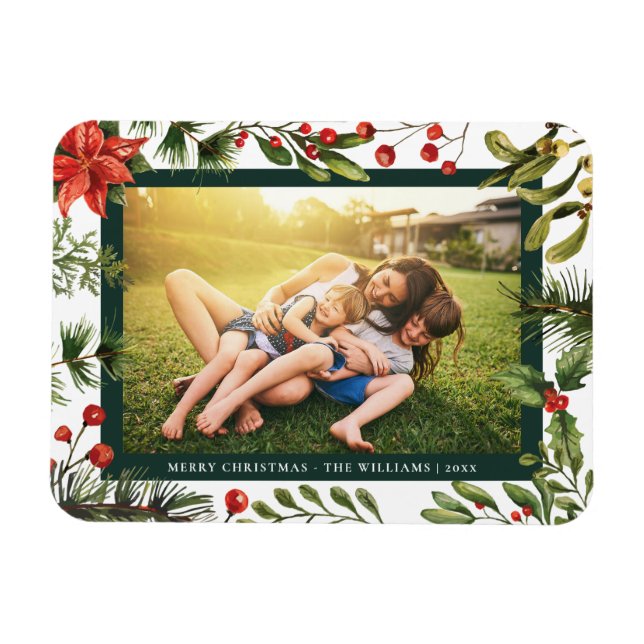 Íman Natal da família Floral Poinsettia (Horizontal)