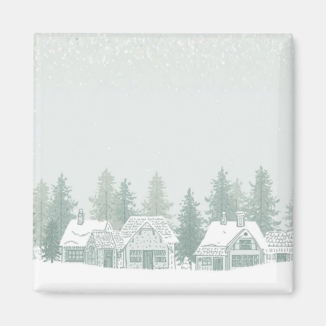 Íman Natal da Vila de Inverno Vintage  (Frente)