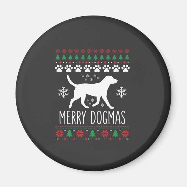 Íman Natal de Cachorro Vetor de Dogmas Alegres (Frente)
