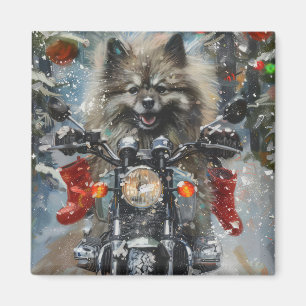 Íman Natal de Motocicleta de Keeshond