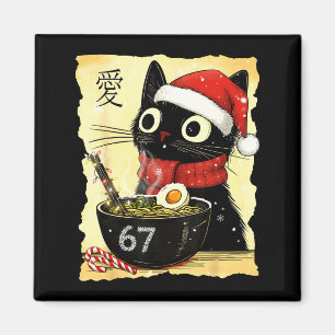 Íman Natal Divertido 67 Seis Sete Gato Ramen Japonês Ka