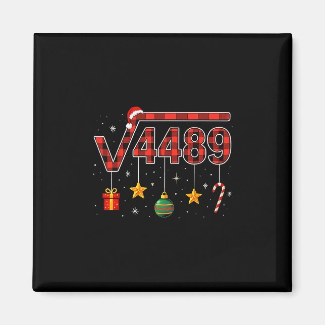 Íman Natal Divertido 6 7 Seis Sete Meme Raiz Quadrada 4 (Frente)