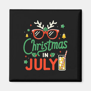Íman Natal Divertido Em Julho Com Óculos De Sol Para O