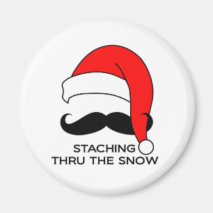 Íman Natal do bigode - Staching através da neve