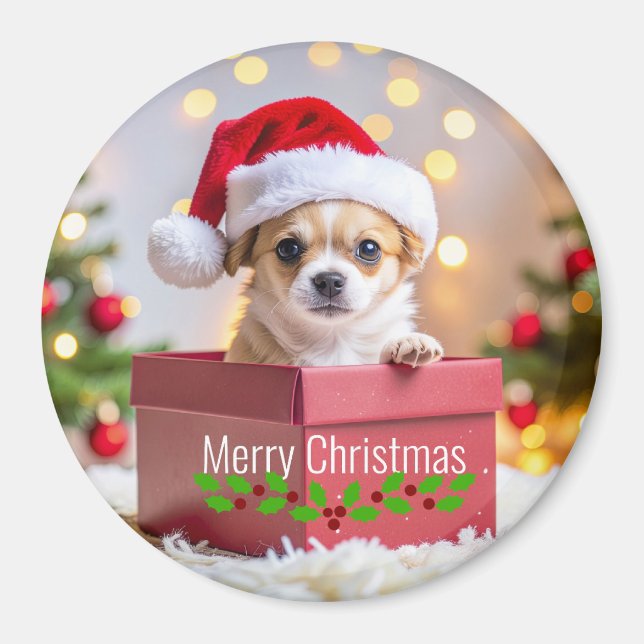 Íman Natal do Cachorro Chihuahua Filhote (Frente)