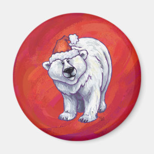 Íman Natal do urso polar no vermelho