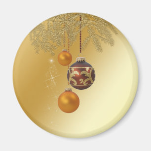 Íman Natal dourado elegante