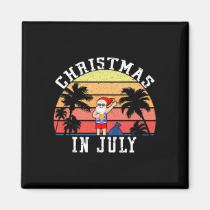 Íman Natal Em Julho Divertido Vintage Papai Noel Verão