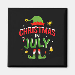 Íman Natal Em Julho Elfo Engraçado Para O Verão No Nata