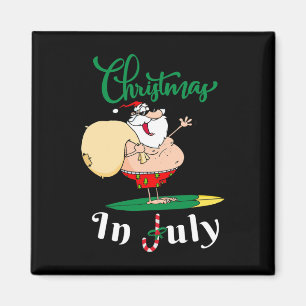 Íman Natal Em Julho Papai Noel Férias De Verão Praia Am
