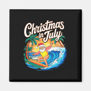 Íman Natal Em Julho Papai Noel Surfando Verão Havaiano