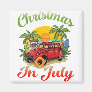 Íman Natal em julho Papais noeis surfando verão 2