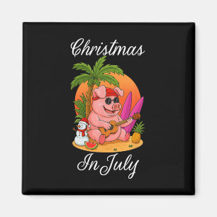 Íman Natal Em Julho Porco Fofo Divertido Férias De Verã
