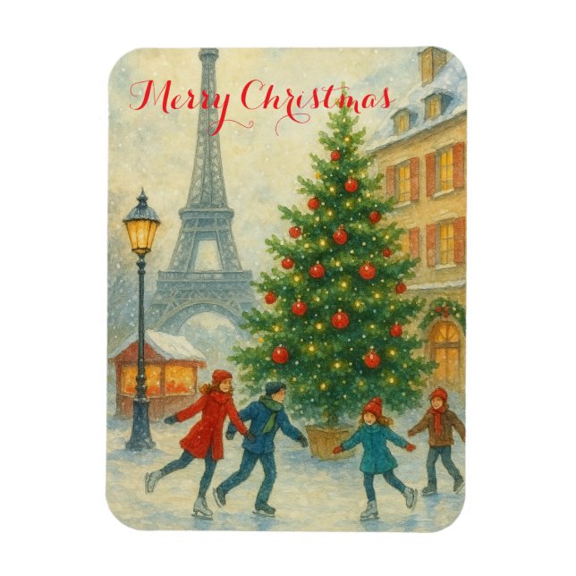 Íman Natal em Paris Torre Eiffel Inverno  (Vertical)