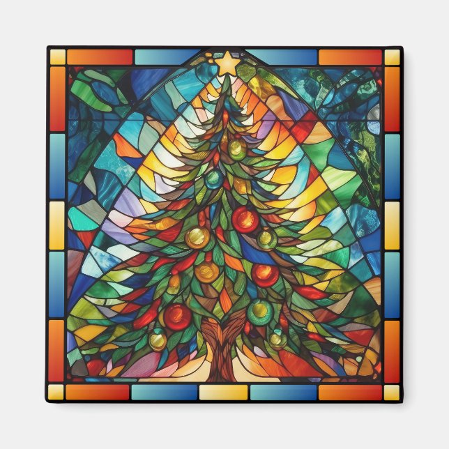 Íman Natal em Vidro Colorido (Frente)